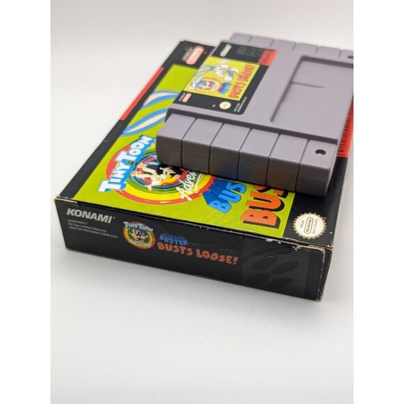 Tiny Toons Buster Busts Loose (SNES Super Nintendo 1993) Game & Box Tested Works - Picture 12 of 12